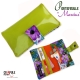 Portefeuille "MARCIUS" ORIGINAL Vintage simili cuir orange / violet vert et fleur seventies