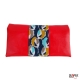 Porte- chéquier chic retro /pin up / rockabilly/motifs cuir synhtétique argenté bande bleu pois rouge