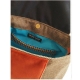 Sac Besace Cuir cuir lainage velours "Adèle" original orange marron bleu carreaux  chic et décontracté ! ﻿